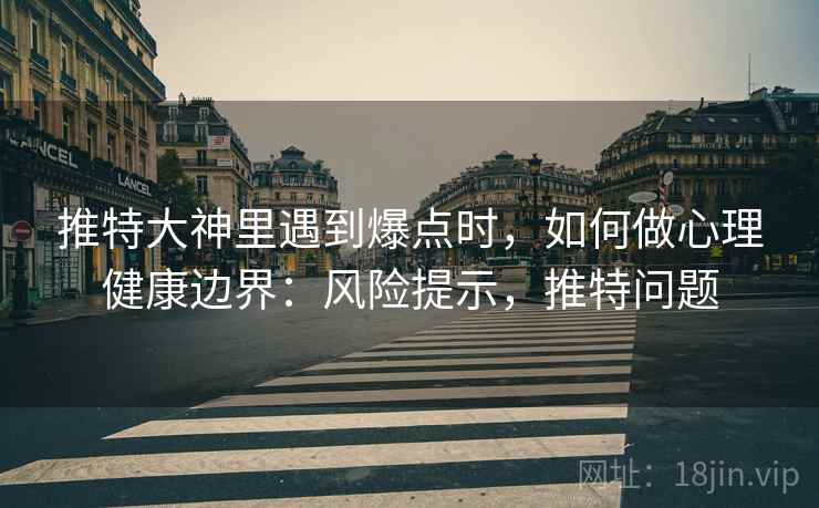 推特大神里遇到爆点时，如何做心理健康边界：风险提示，推特问题