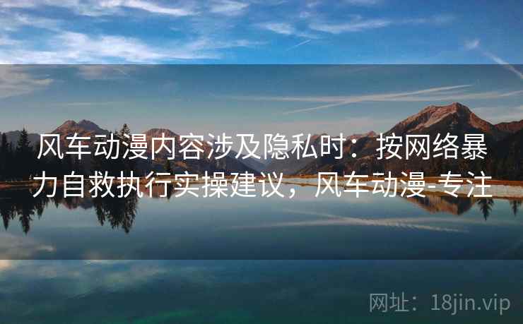 风车动漫内容涉及隐私时：按网络暴力自救执行实操建议，风车动漫-专注