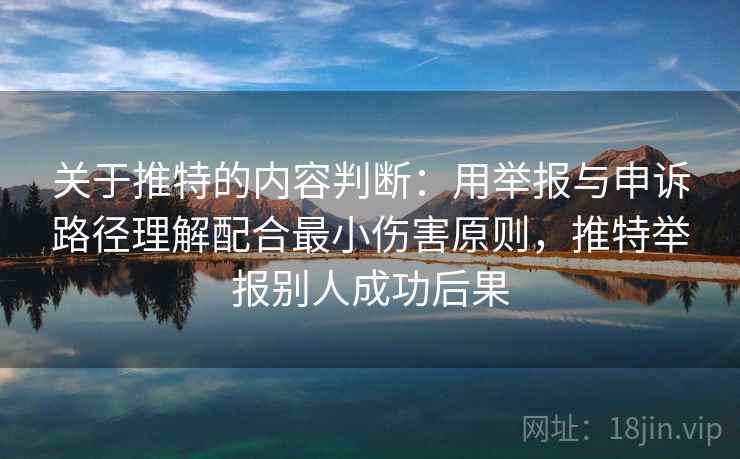 关于推特的内容判断:用举报与申诉路径理解配合最小伤害原则,推特举报别人成功后果 关于推特的内容判断:用举报与申诉路径理解配合最小伤害原则,推特举报别人成功后果