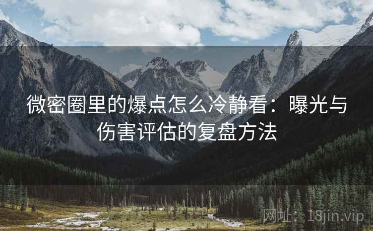 微密圈里的爆点怎么冷静看:曝光与伤害评估的复盘方法 微密圈里的爆点怎么冷静看:曝光与伤害评估的复盘方法